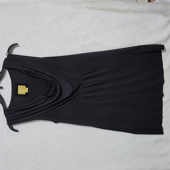 Anthropologie Maeve Cara dress  black/charcoal cowl neck shift size small - Picture 2 of 7
